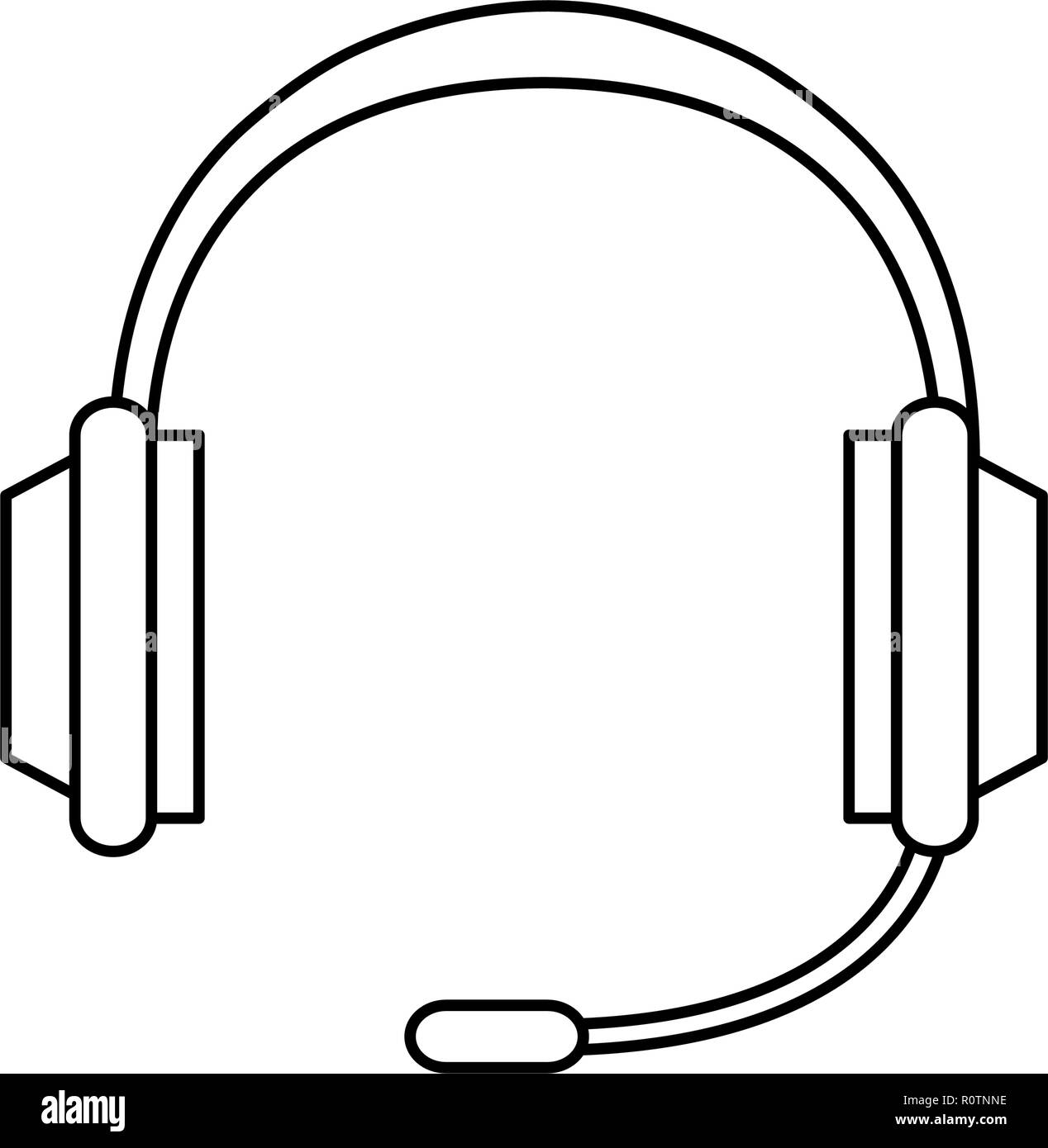 headset microphone on white background vector illustration vector ...