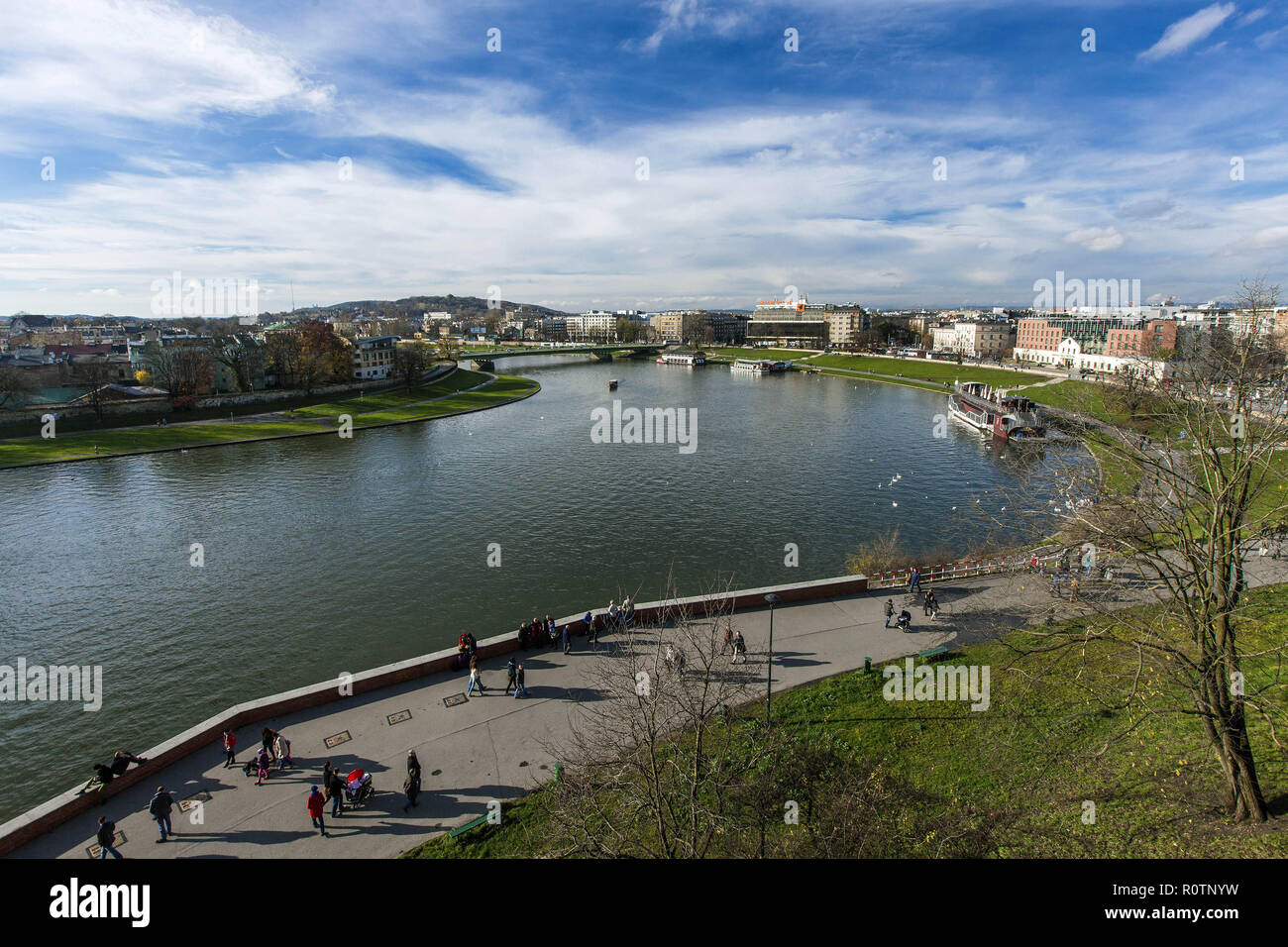 Panoramic view , Wista river,  Vistula river, Krakow, Poland,     Photo © Federico Meneghetti/Sintesi/Alamy Stock Photo Stock Photo