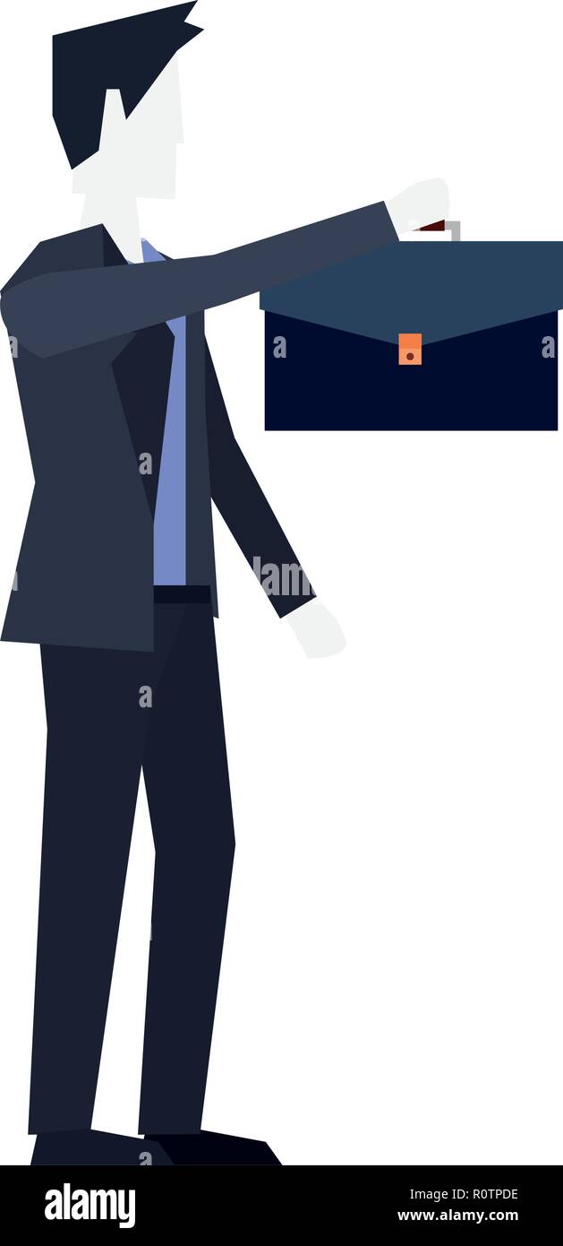 businessman with business briefcase work vector illustration Stock ...