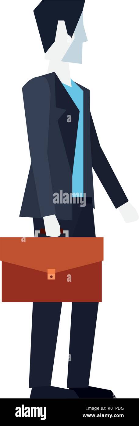 businessman with business briefcase work vector illustration Stock ...