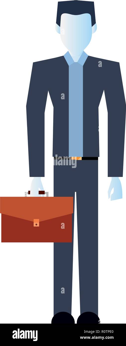 businessman with business briefcase work vector illustration Stock ...