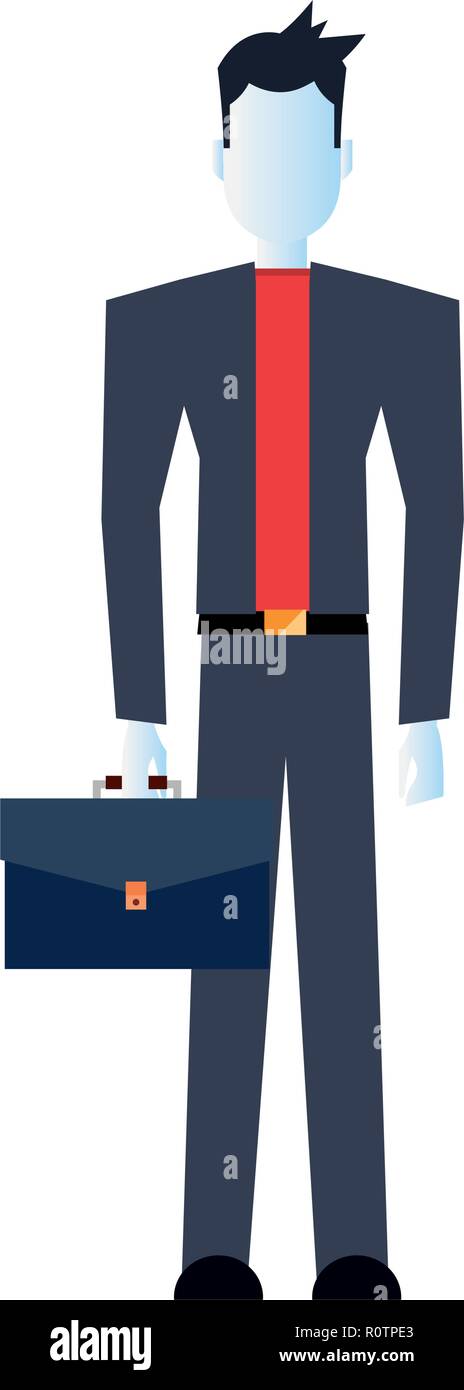 businessman with business briefcase work vector illustration Stock ...