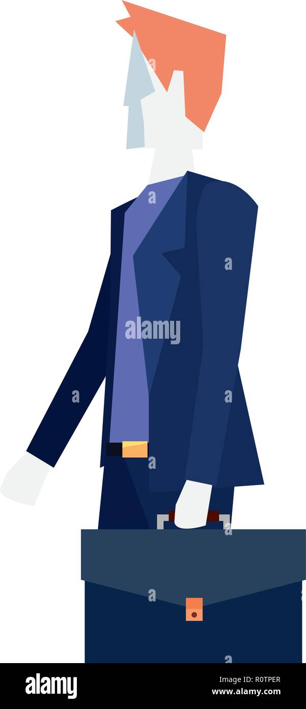 businessman with business briefcase work vector illustration Stock ...