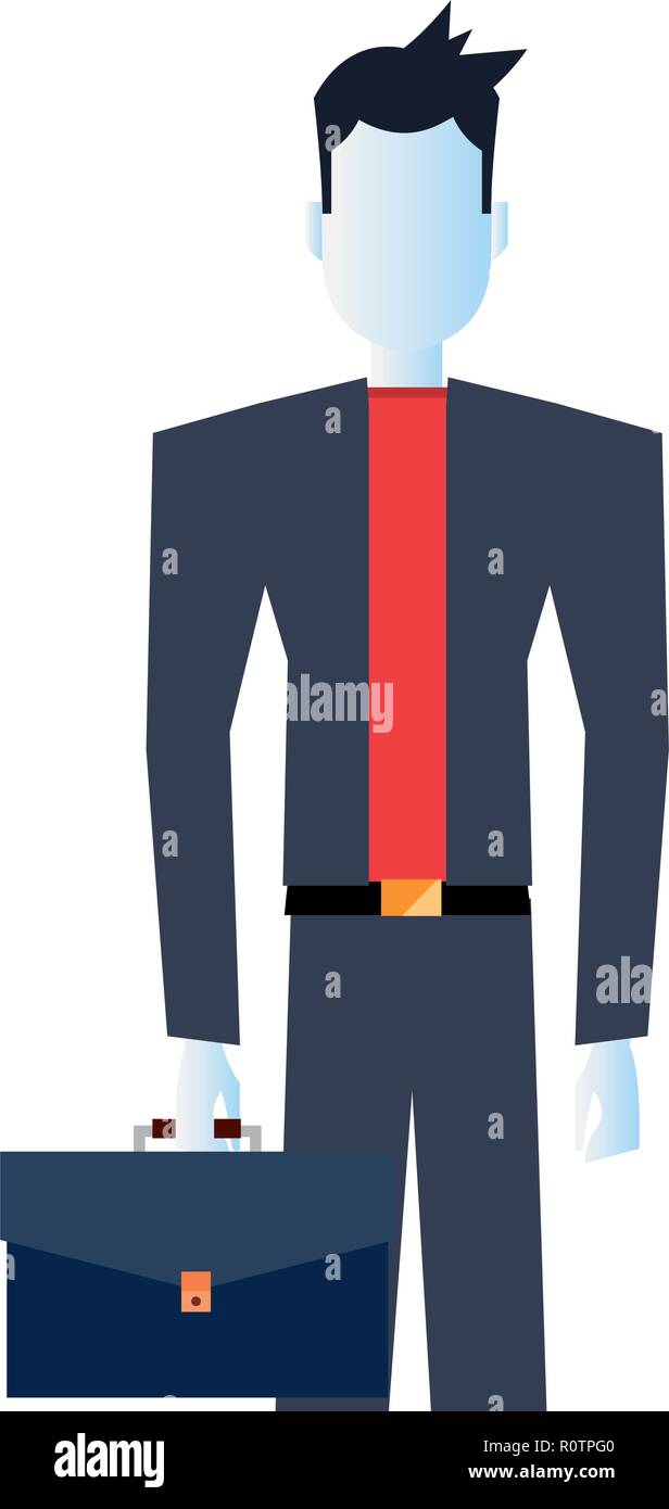 businessman with business briefcase work vector illustration Stock ...