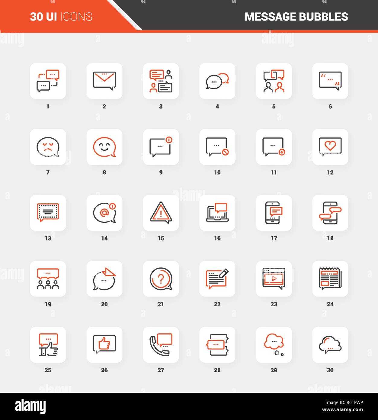 Message Bubbles Flat Line Web Icon Concepts Stock Vector Image & Art ...