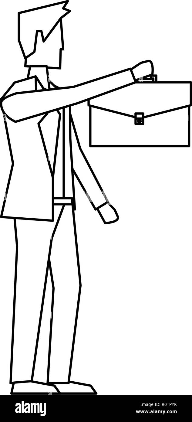 businessman with business briefcase work vector illustration Stock ...