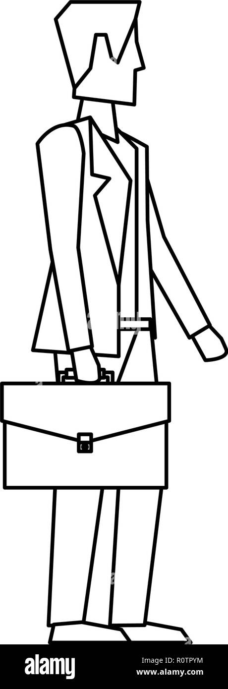 businessman with business briefcase work vector illustration Stock ...