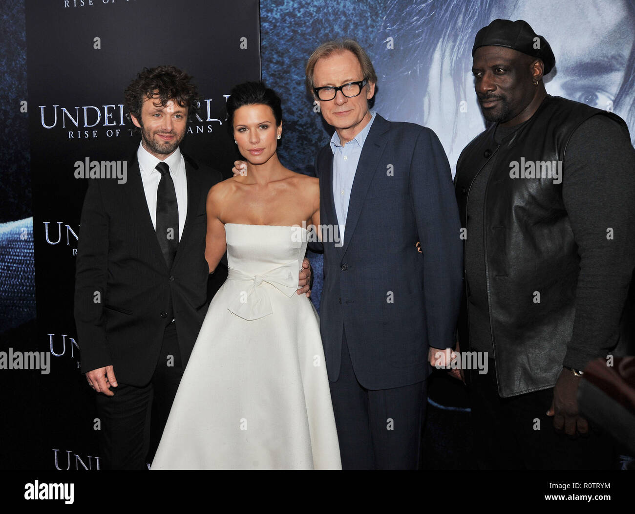Michael Sheen, Rhona Mitra,  Bill Nighty  and Kevin Grevioux - Underworld: Rise of the Lycans Premiere at the Arclight Theatre In Los Angeles.         Stock Photo