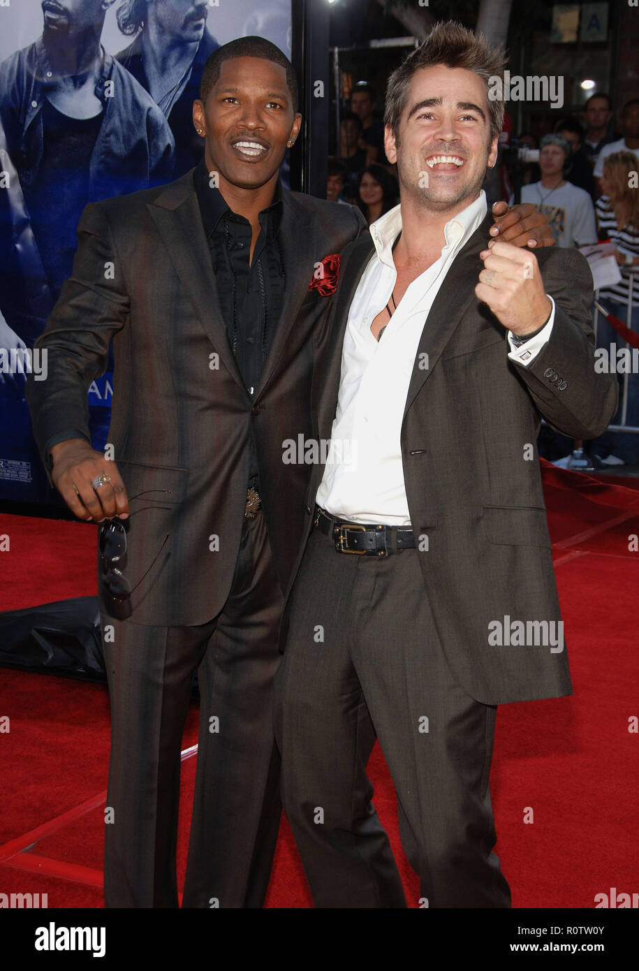 Jamie Foxx and Colin Farrell arriving at the MIAMI VICE Premiere at the