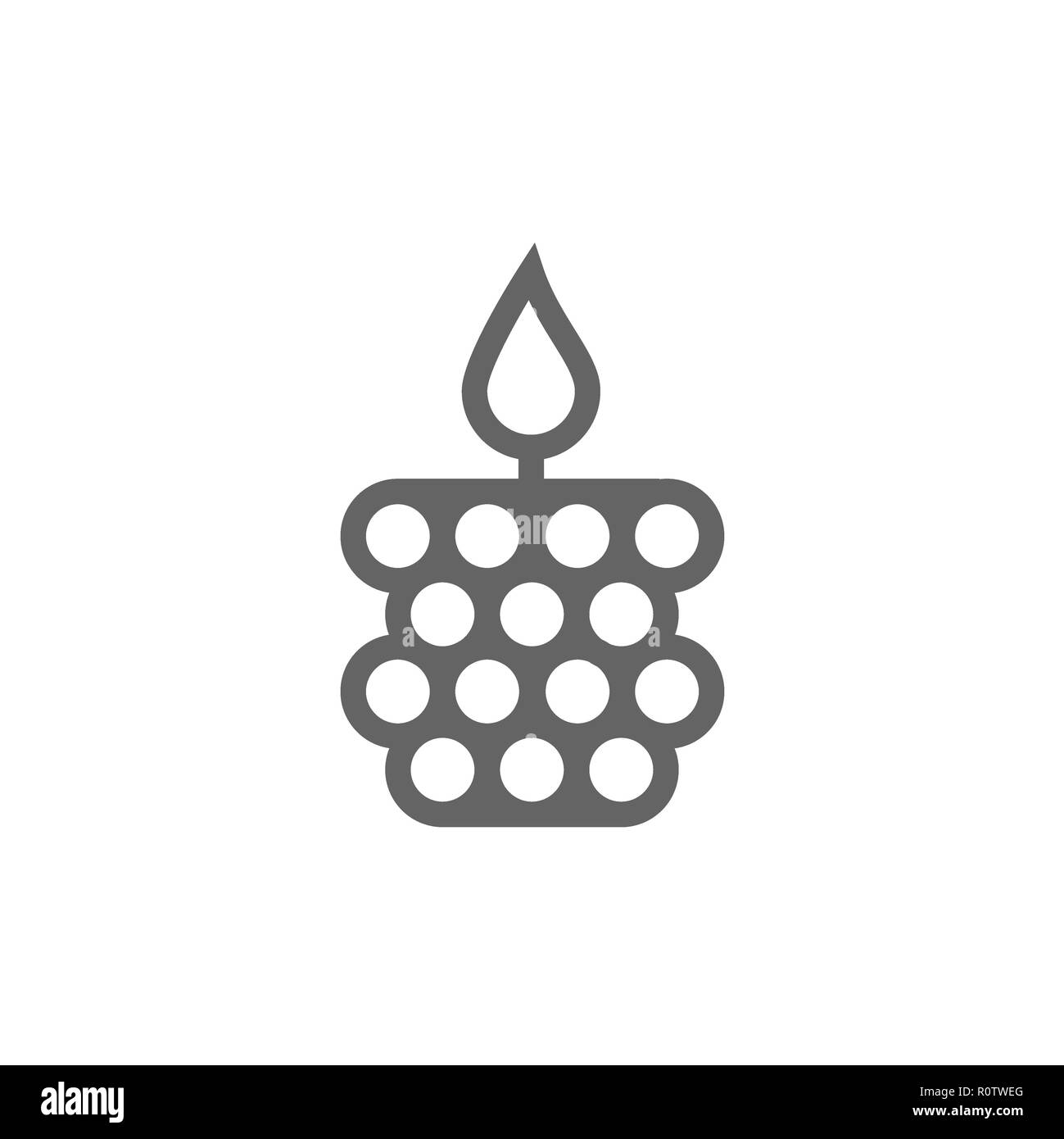 Simple wax candle line icon. Symbol and sign illustration design