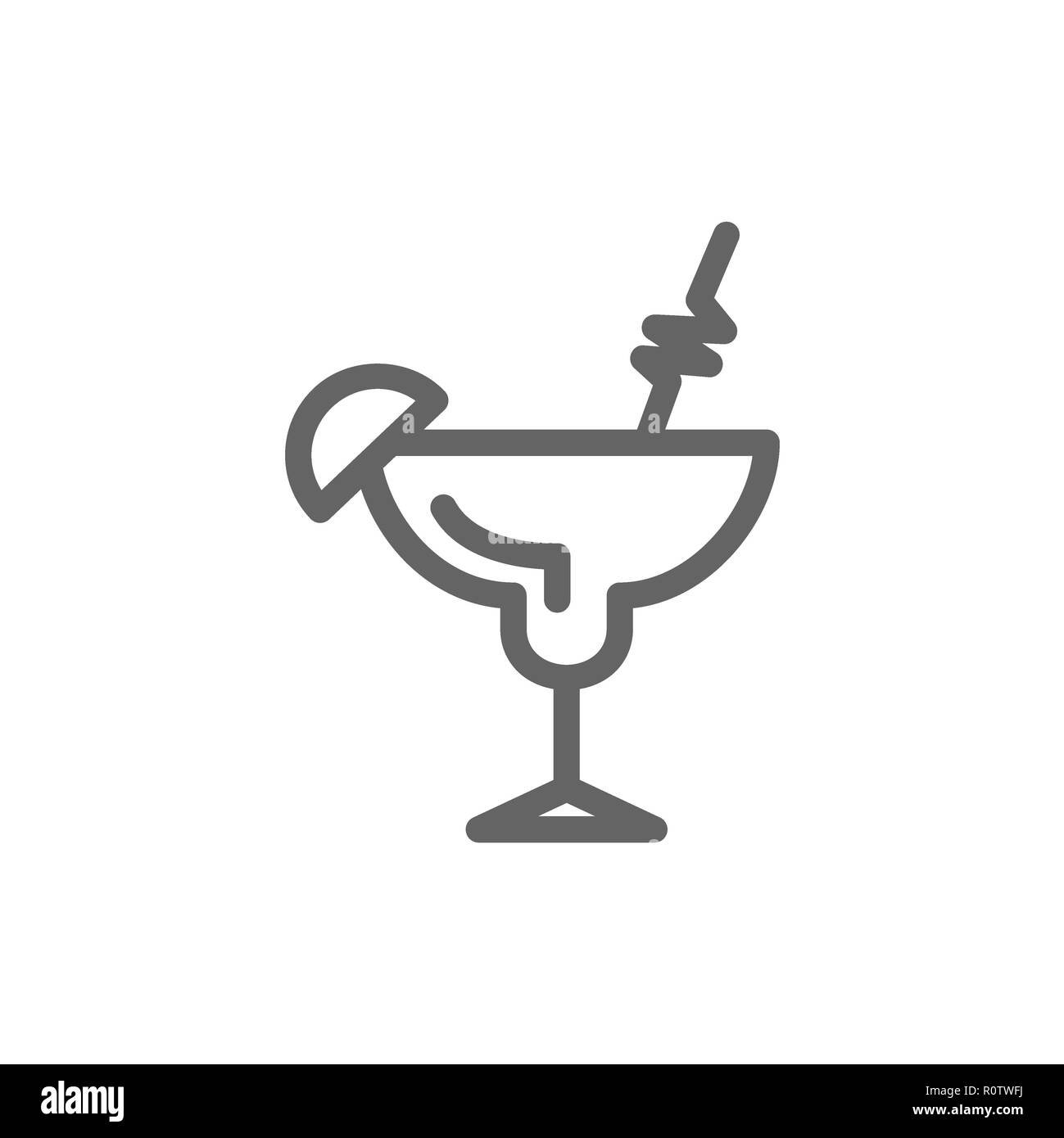 Simple cocktail line icon. Symbol and sign illustration design ...