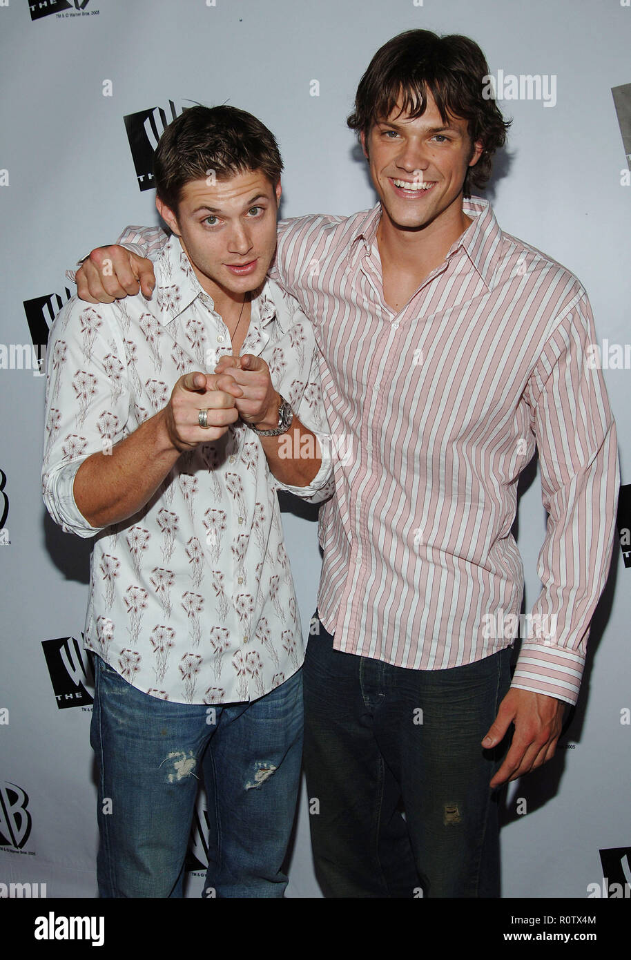 Jensen Ackles and Jared Padalecki arriving at the WB 2005 All Star  Celebration Party at the La Cabana in Los Angeles. July 22, 2005 Stock  Photo - Alamy, image size:914x1390