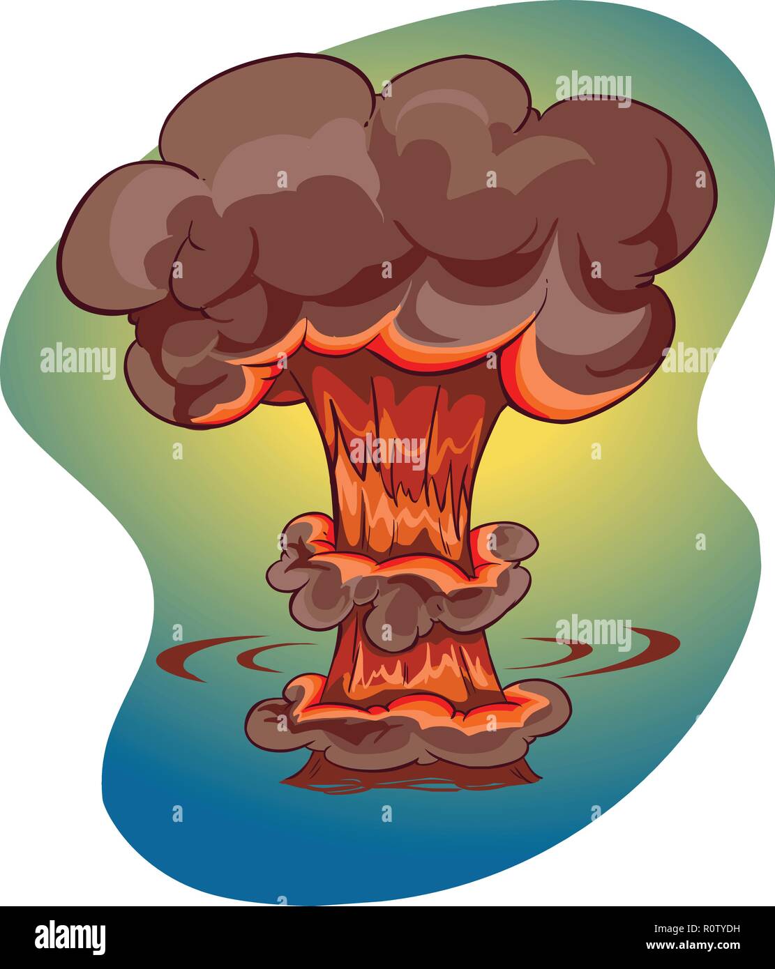 Vector - Nuclear explosion mushroom cloud Stock Vector