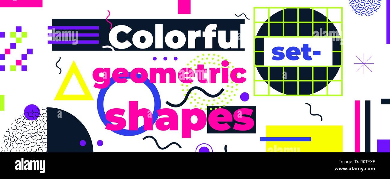 Geometric figures collection. Universal Vector colorful individu Stock Vector