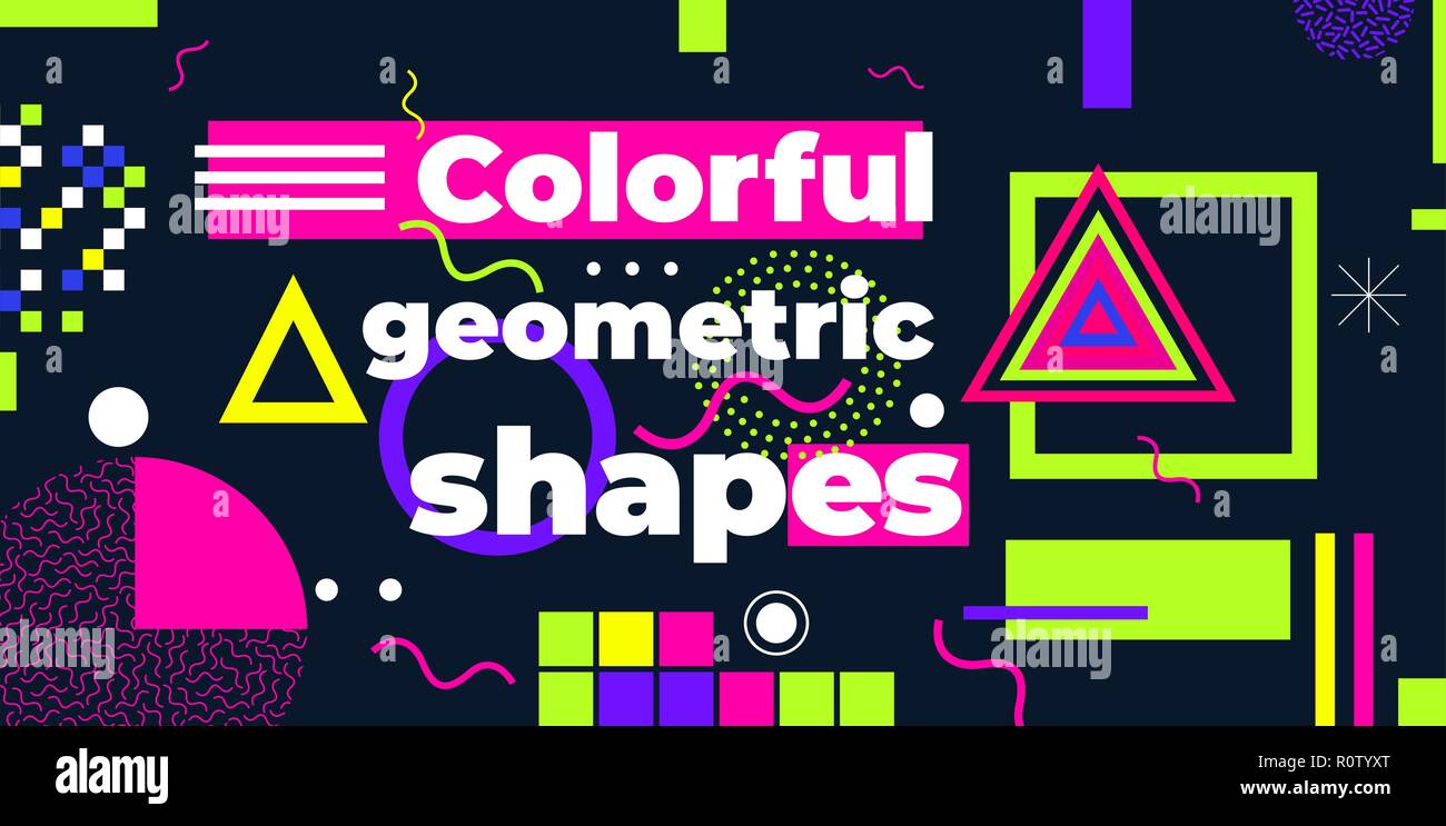 Geometric figures collection. Universal Vector colorful individu Stock Vector