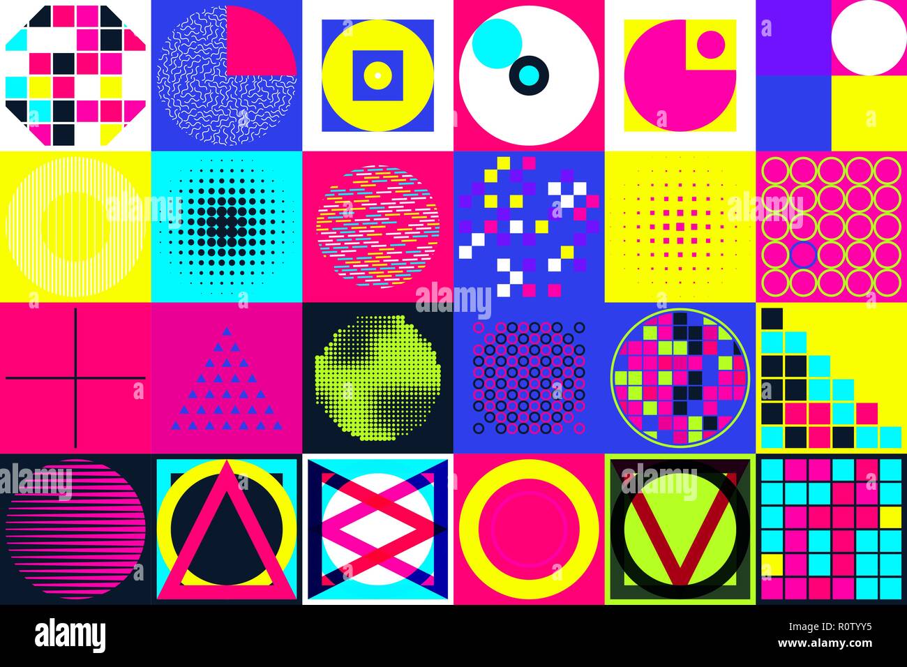 Geometric figures collection. Universal Vector colorful individu Stock Vector