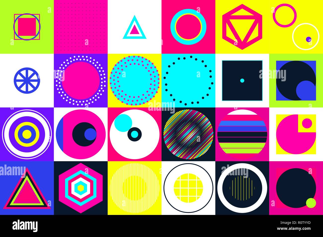 Geometric figures collection. Universal Vector colorful individu Stock Vector