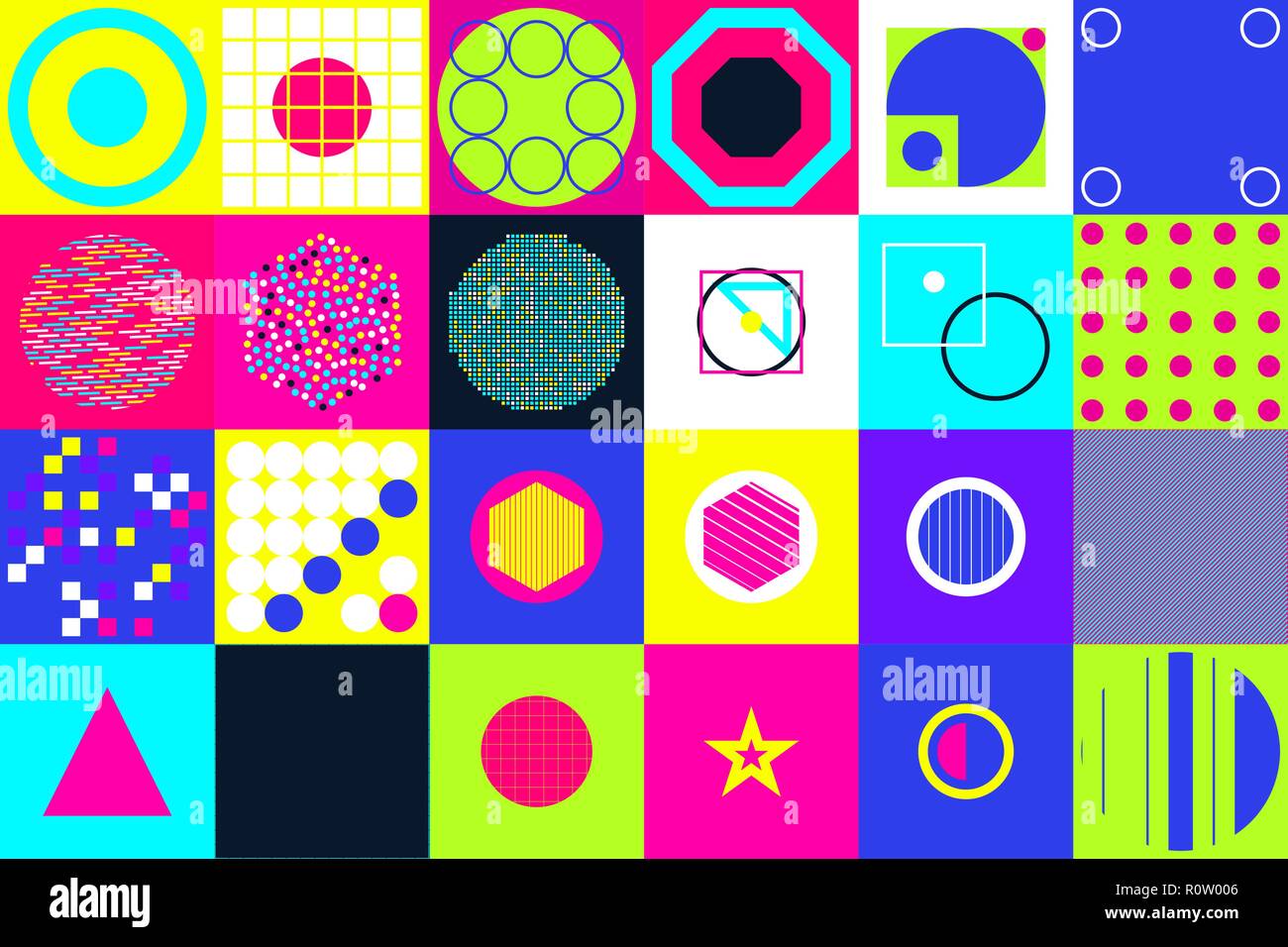 Geometric figures collection. Universal Vector colorful individu Stock Vector