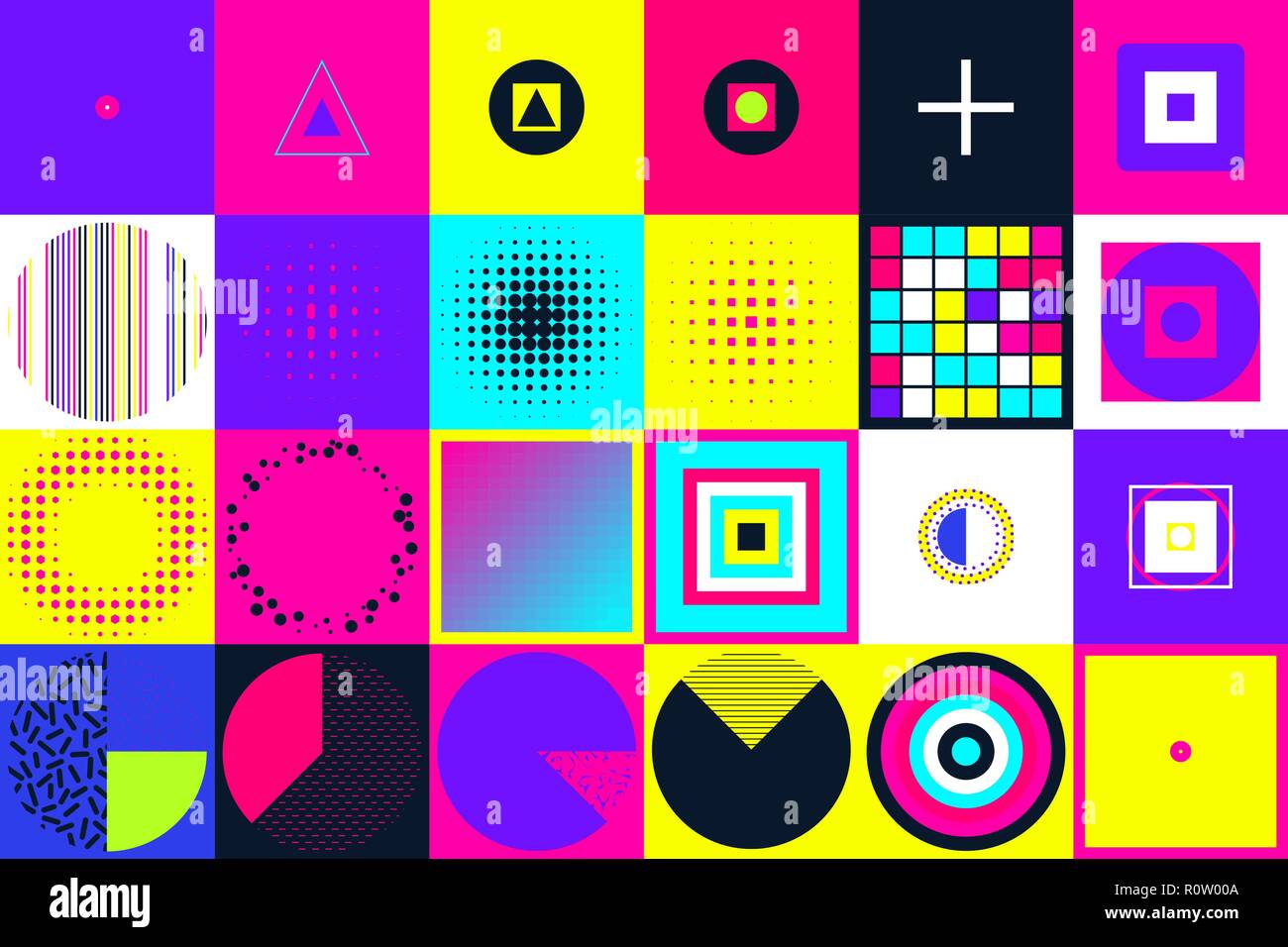 Geometric figures collection. Universal Vector colorful individu Stock Vector