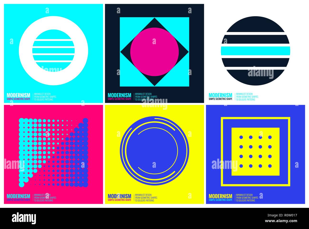 Simplicity Geometric Design Set Clean Lines and Forms Stock Vector