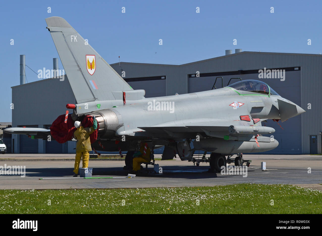 EUROFIGHTER TYPHOON GR4 serial number ZK325 at RAF 3 Squadron base at Coningsby,Lincolnshire. Photo: Courtesy MOD30544131200 Stock Photo