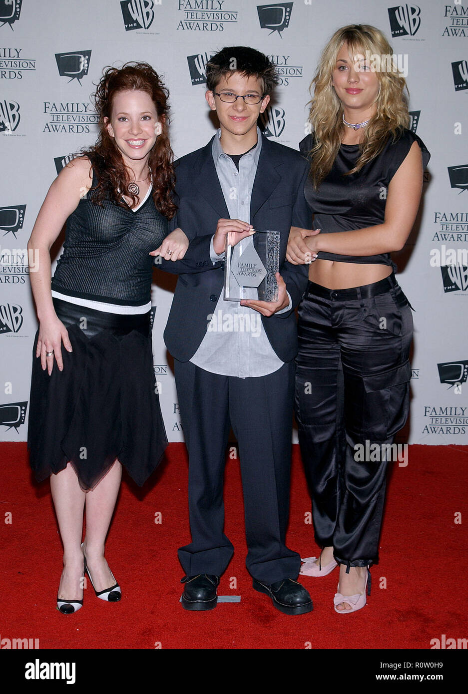 Amy Davidson, Martin Spanjers and Kaley Cuoco at the " 5th Annual Family Television Awards " at the Bever;ly Hilton in Los Angeles. August 14, 2003.   Stock Photo