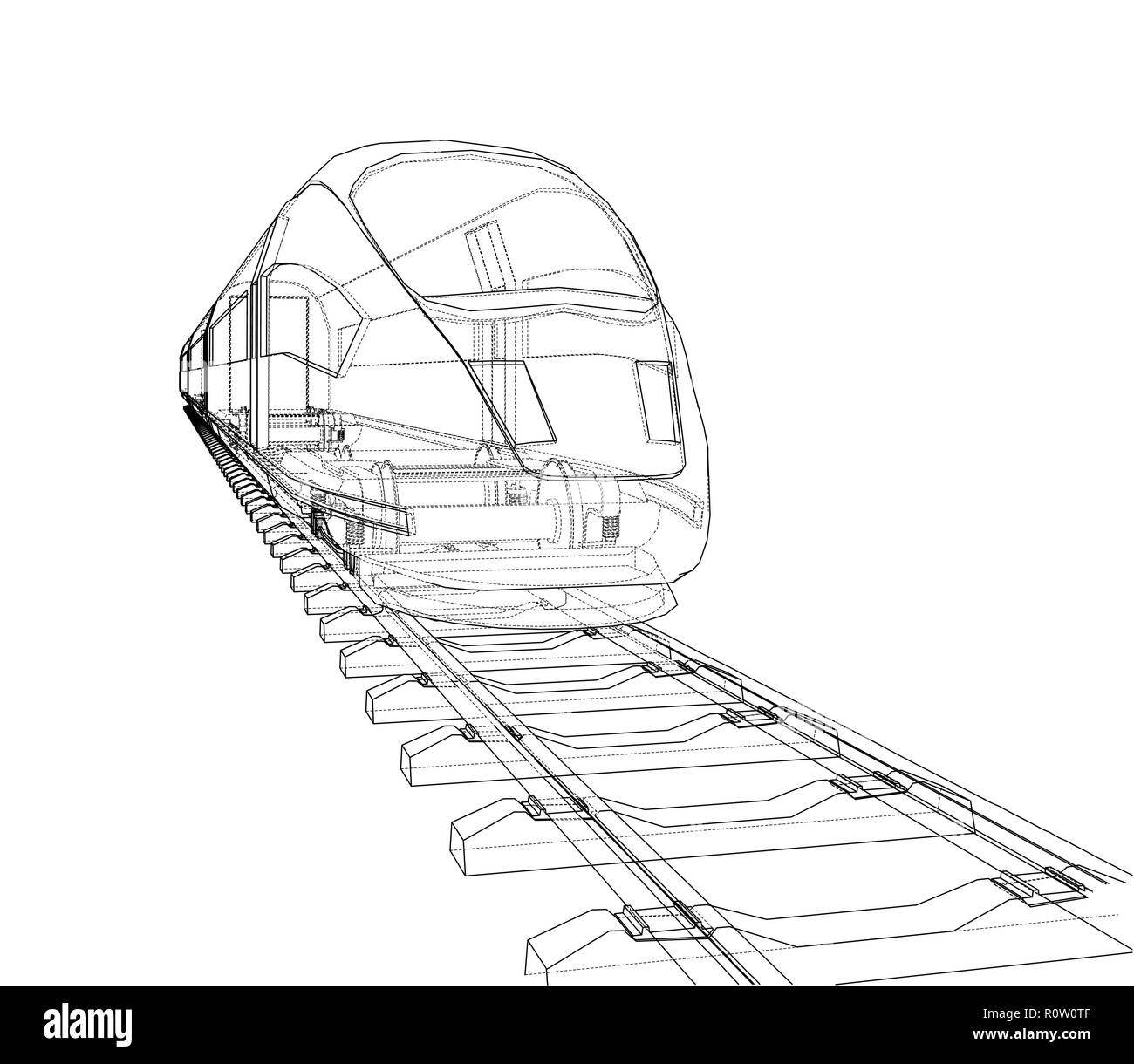 Modern speed train concept. Vector Stock Vector Image & Art - Alamy