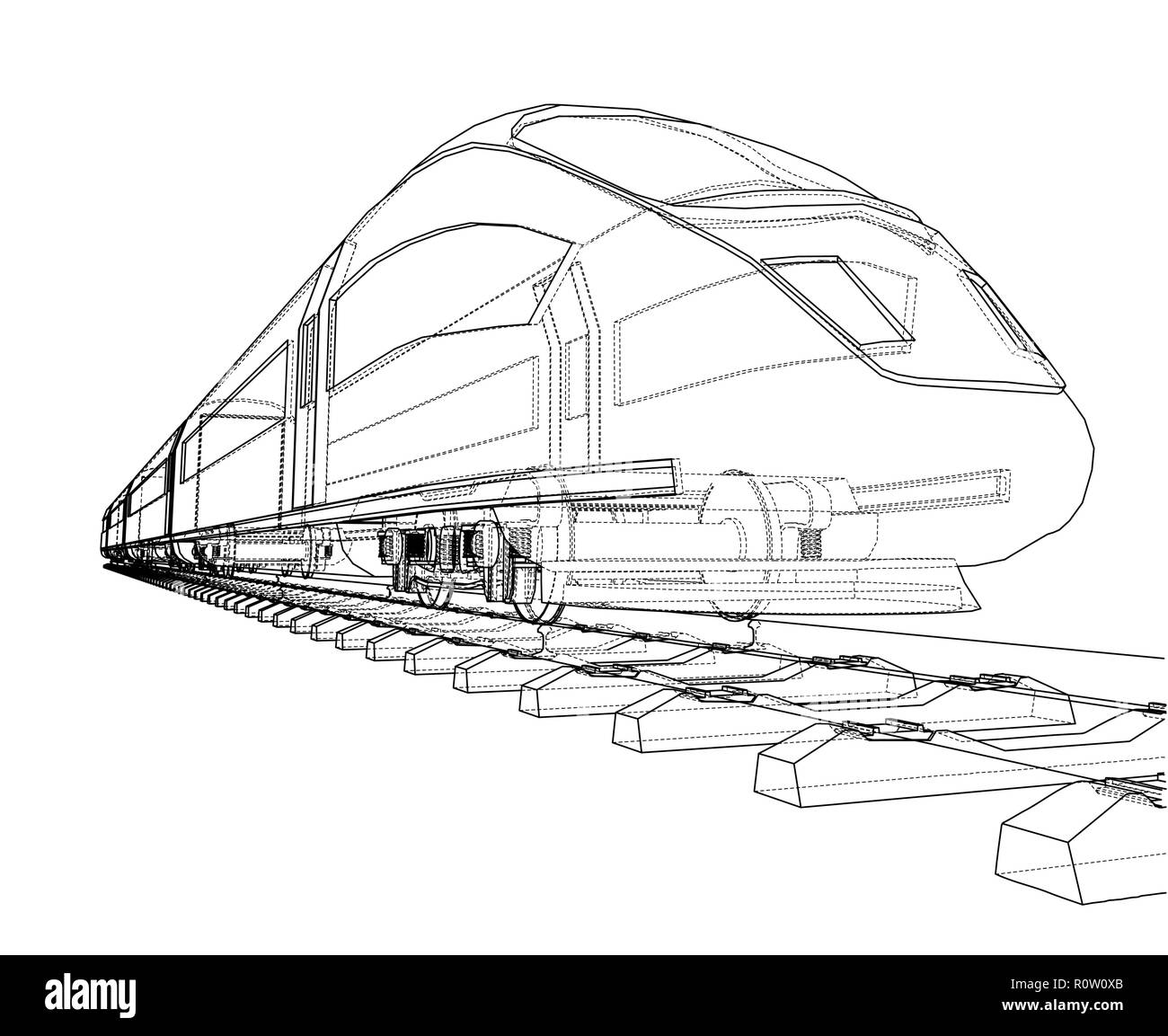 The high speed railway train Stock Vector Images - Alamy