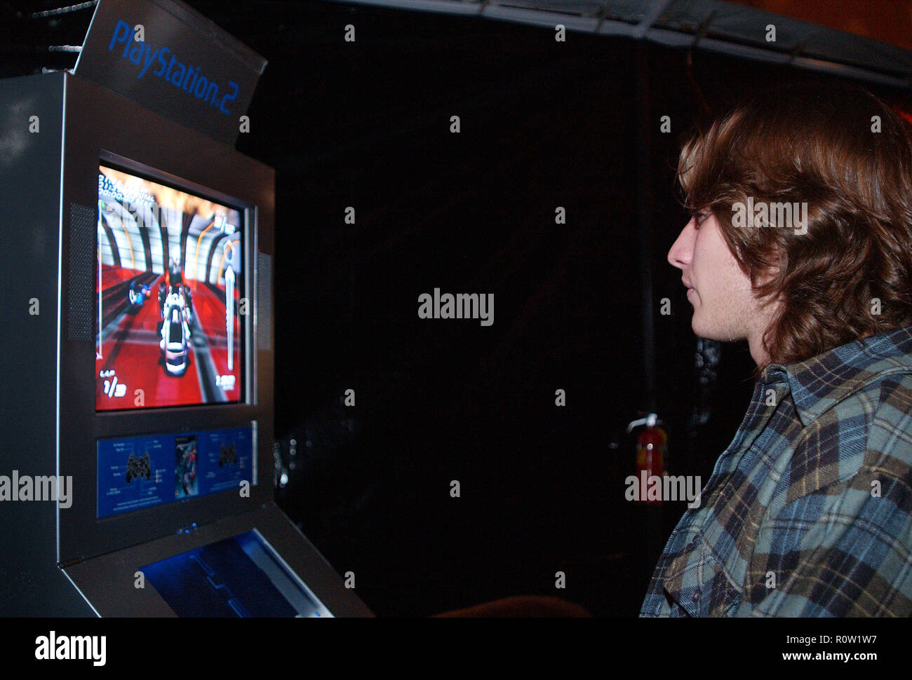 Brendan Fehr playing with the playstation at the UPN private party for  ROSWELL cast members and winners of 20 major market national radio contest  on Stock Photo - Alamy