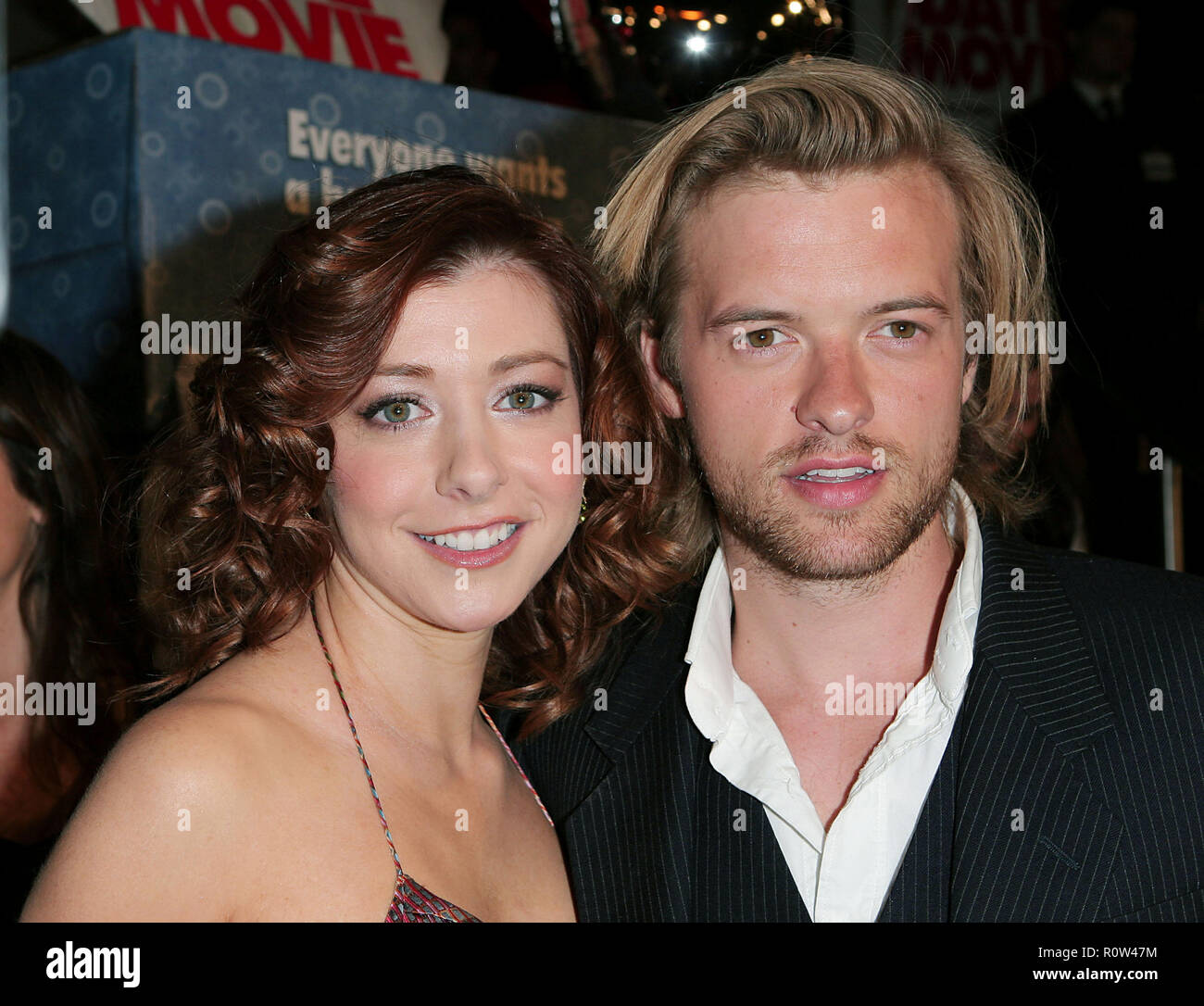 Alyson Hannigan and Adam Campbell arriving at the Date Movie Premiere
