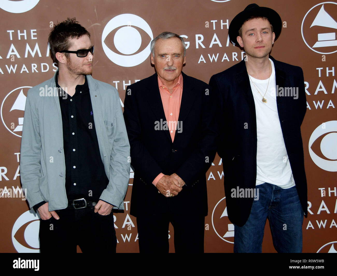 Dennis Hopper and Gorillaz arriving at the 48th Grammy Awards at the  Staples Center In Los Angeles, Wednesday February 8, 2006          -             Stock Photo