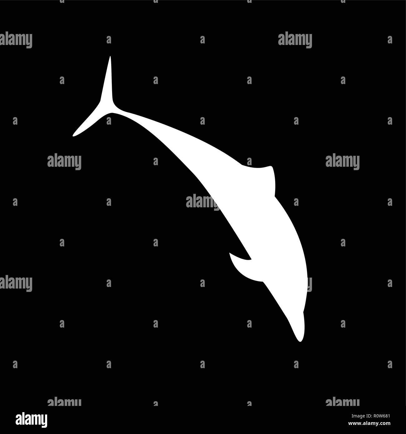 dolphin jumps isolated on black background vector illustration Stock Vector