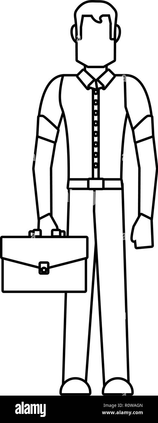 businessman with business briefcase work vector illustration Stock ...