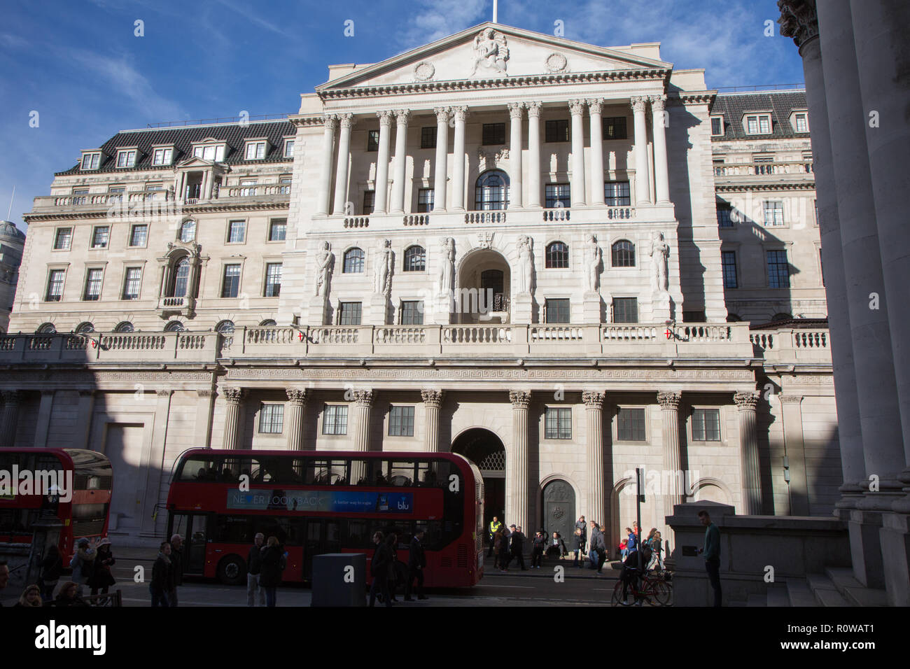 The Bank of England exterior building, Threadneedle Street, London ...