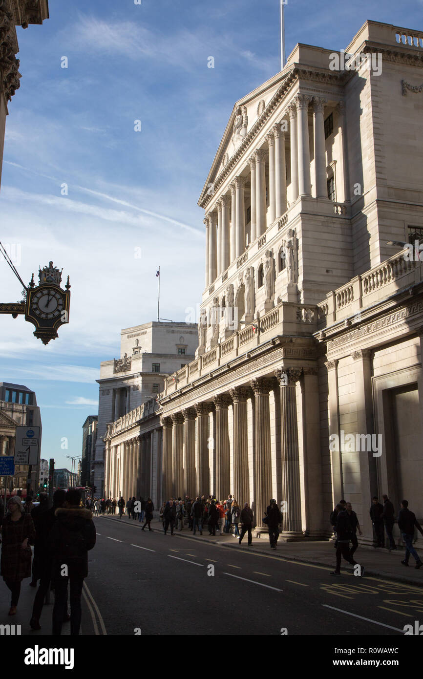 The Bank of England exterior building, Threadneedle Street, London ...