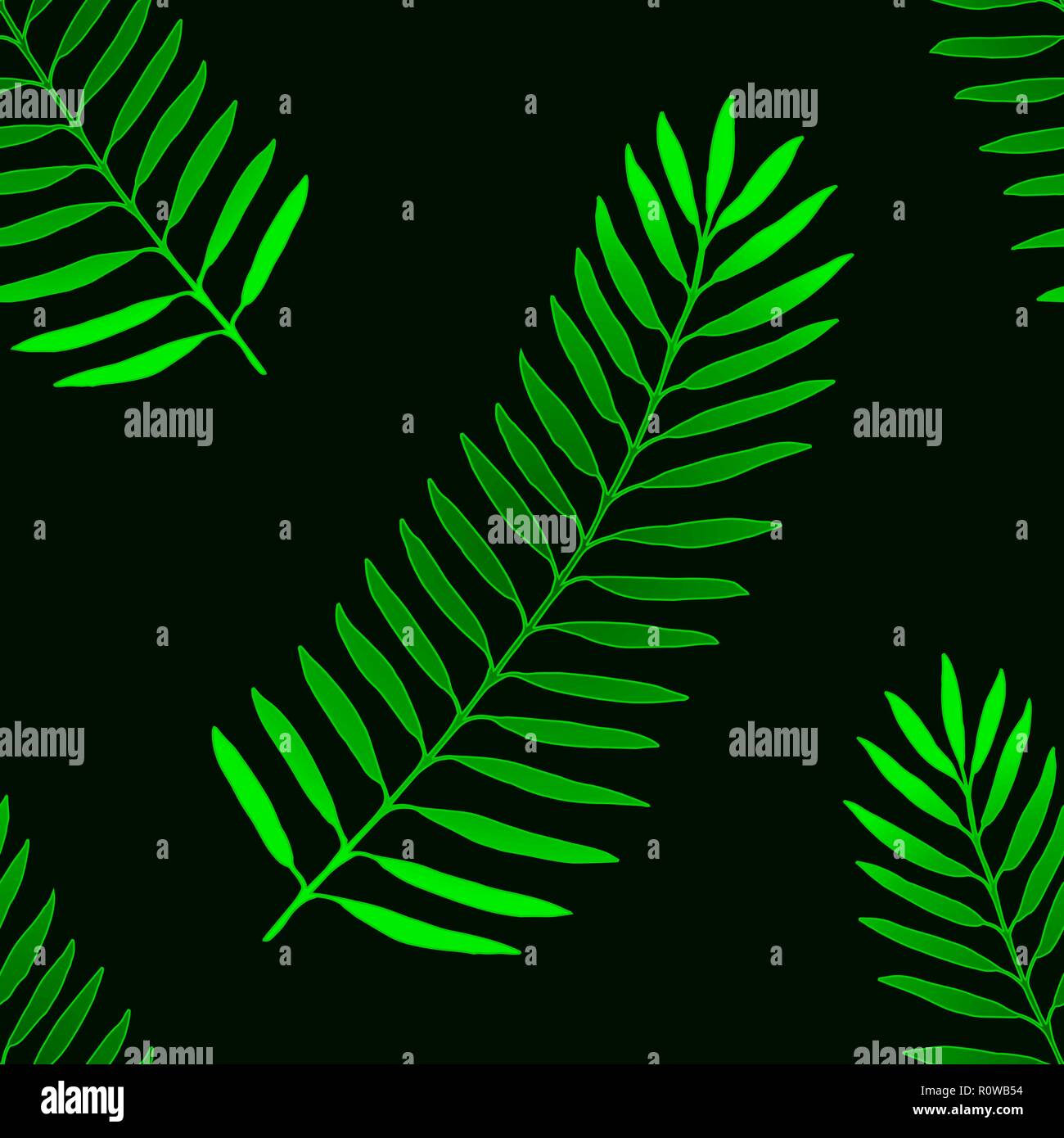 Tropical palm leaves, jungle leaves seamless vector floral pattern ...