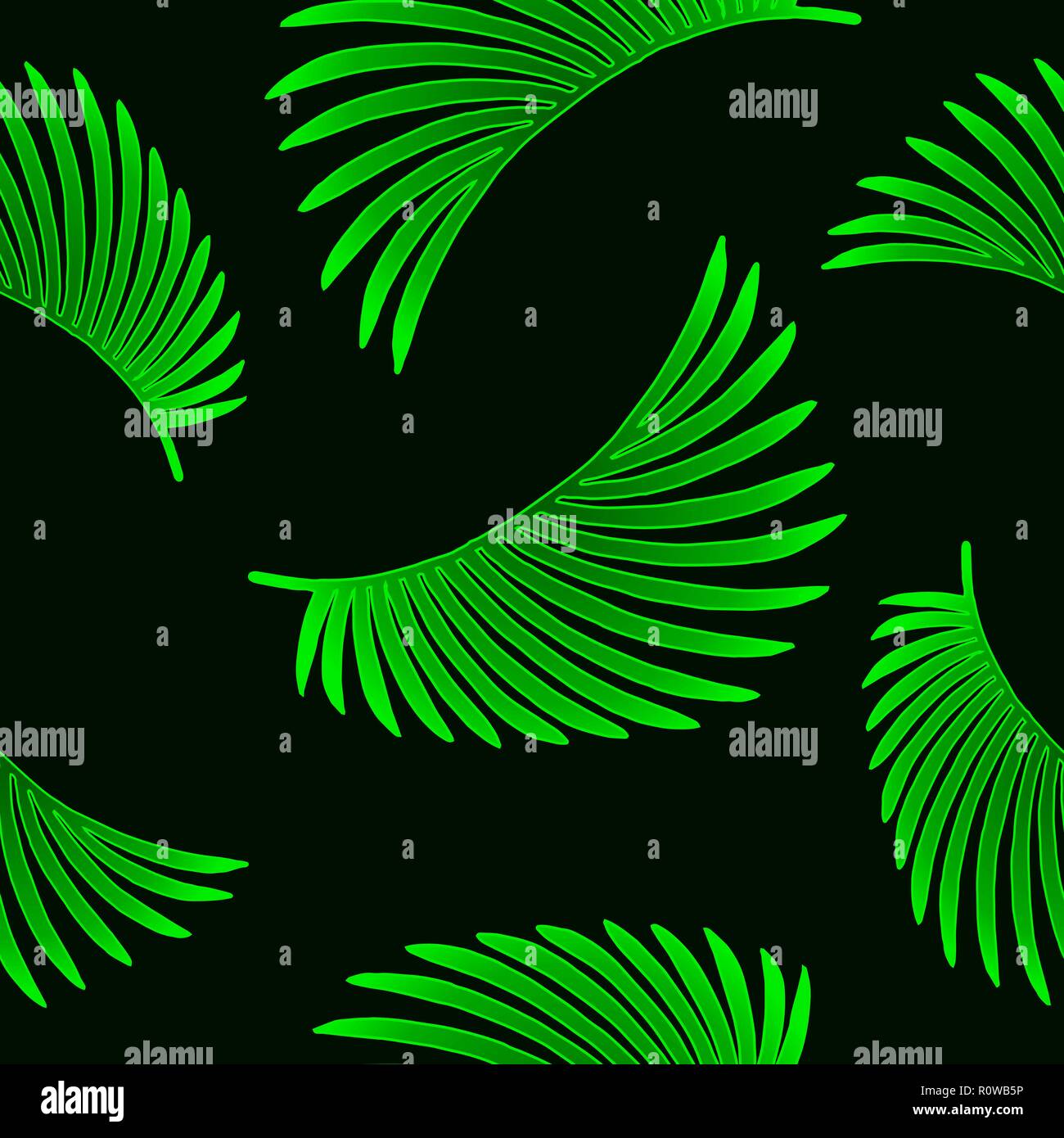 Tropical palm leaves, jungle leaves seamless vector floral pattern ...