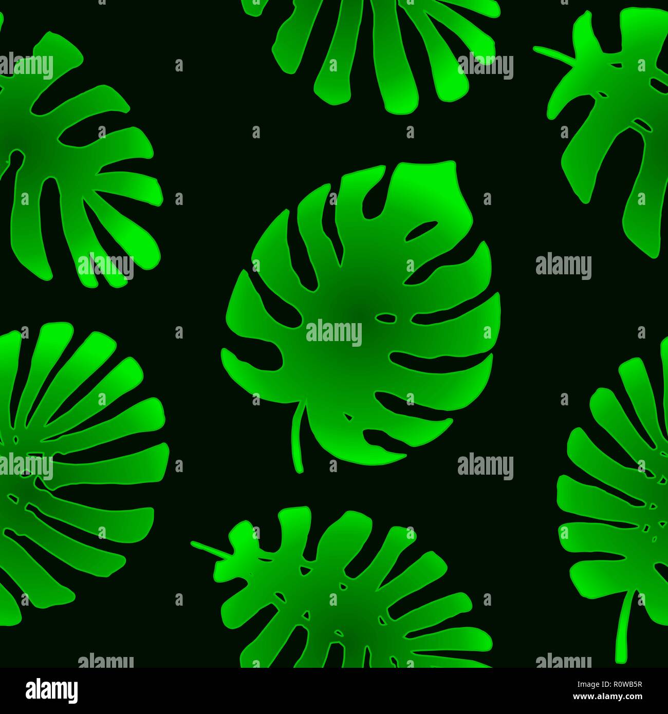 Tropical palm leaves, jungle leaves seamless vector floral pattern ...