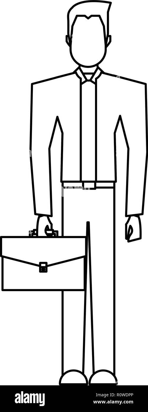 businessman with business briefcase work vector illustration Stock ...