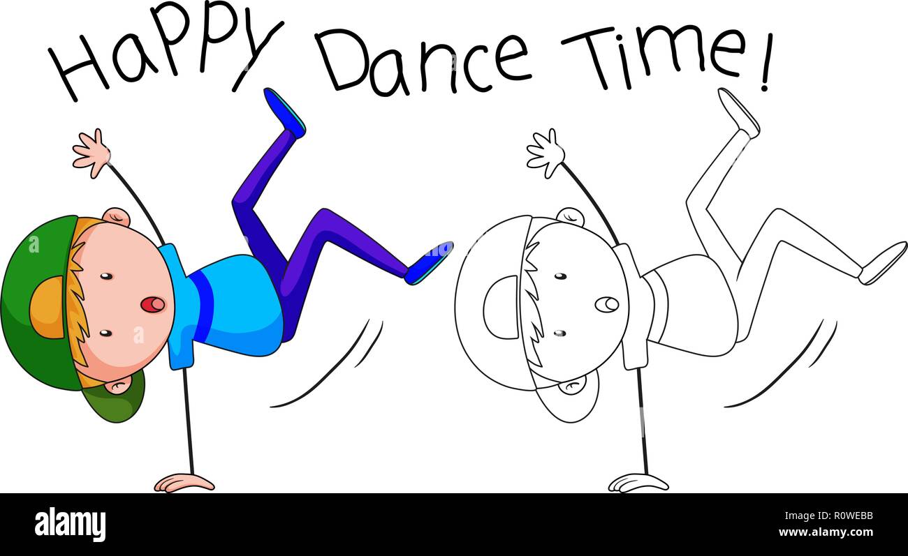 Doodle street boy dancing illustration Stock Vector Image & Art - Alamy