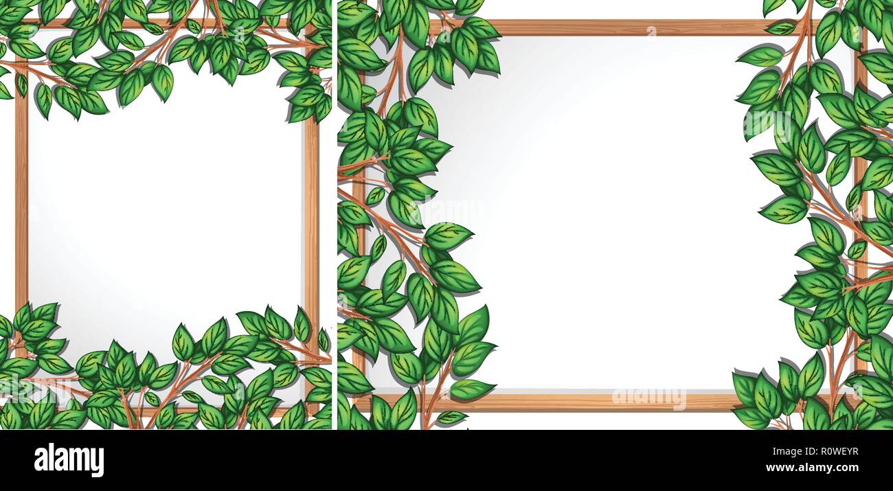 Wooden tree branch frame illustration Stock Vector Image & Art - Alamy