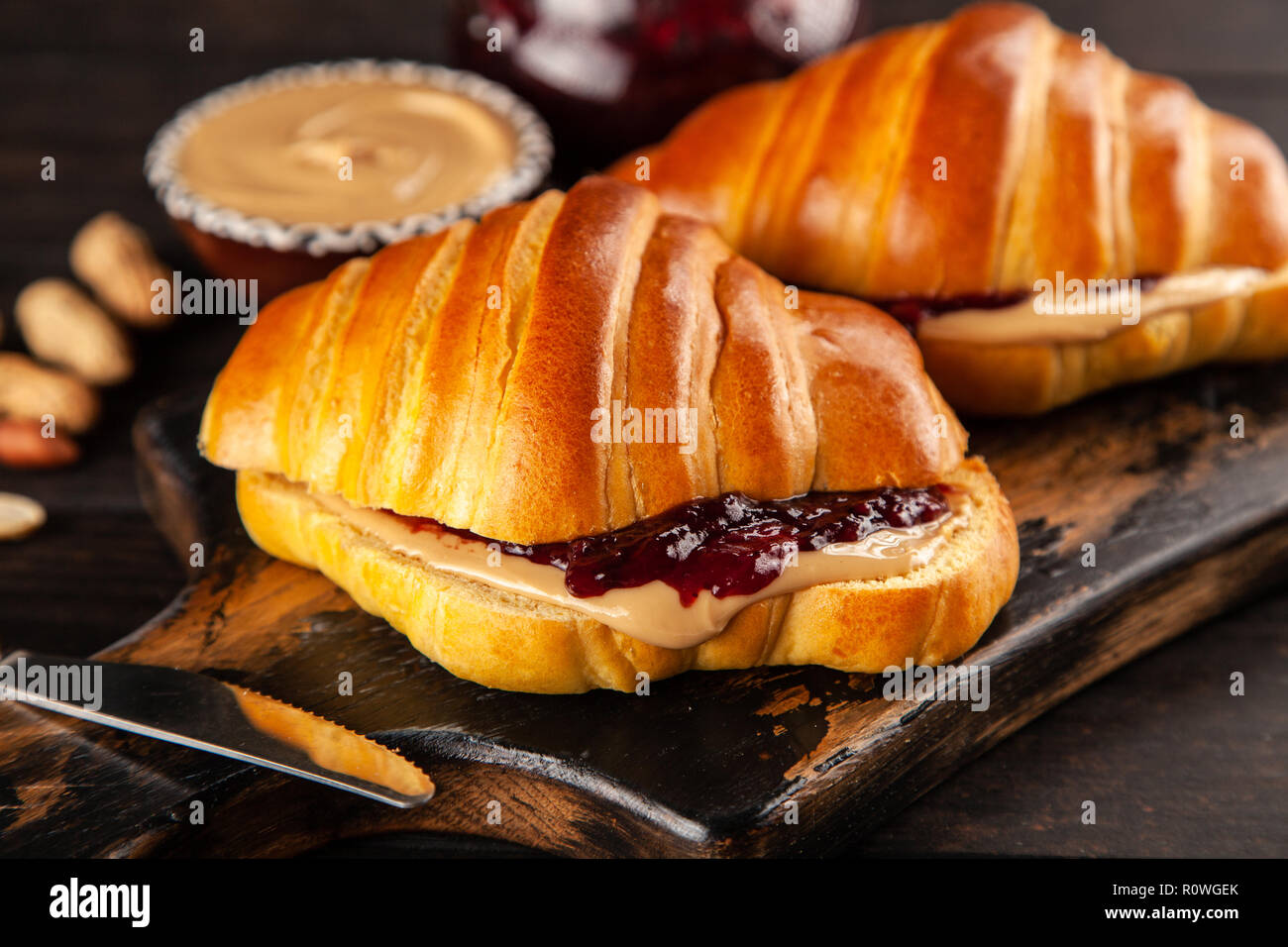 Classic peanut butter and jelly sandwich Stock Photo Alamy