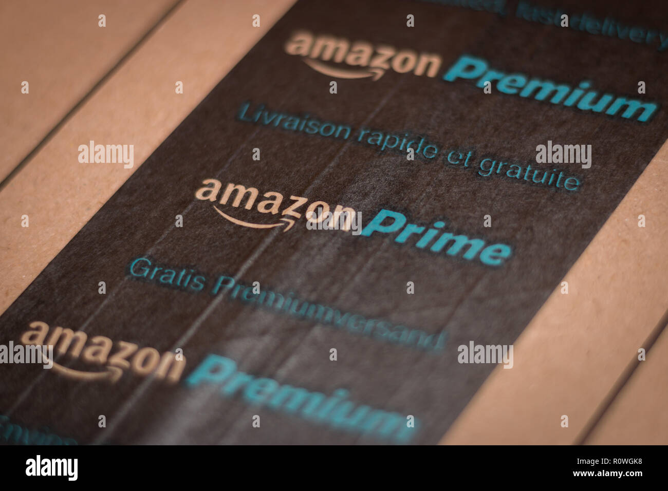 Amazon prime packing tape Stock Photo