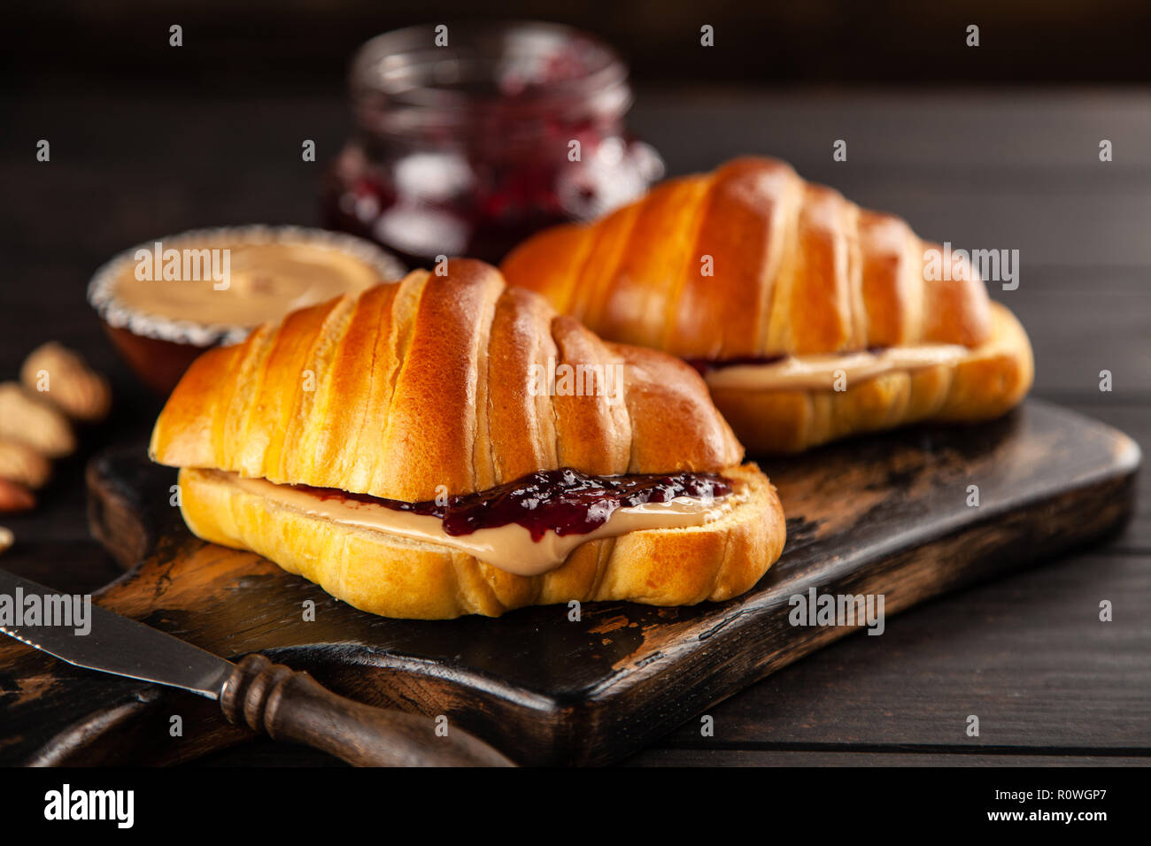 Classic peanut butter and jelly sandwich Stock Photo Alamy