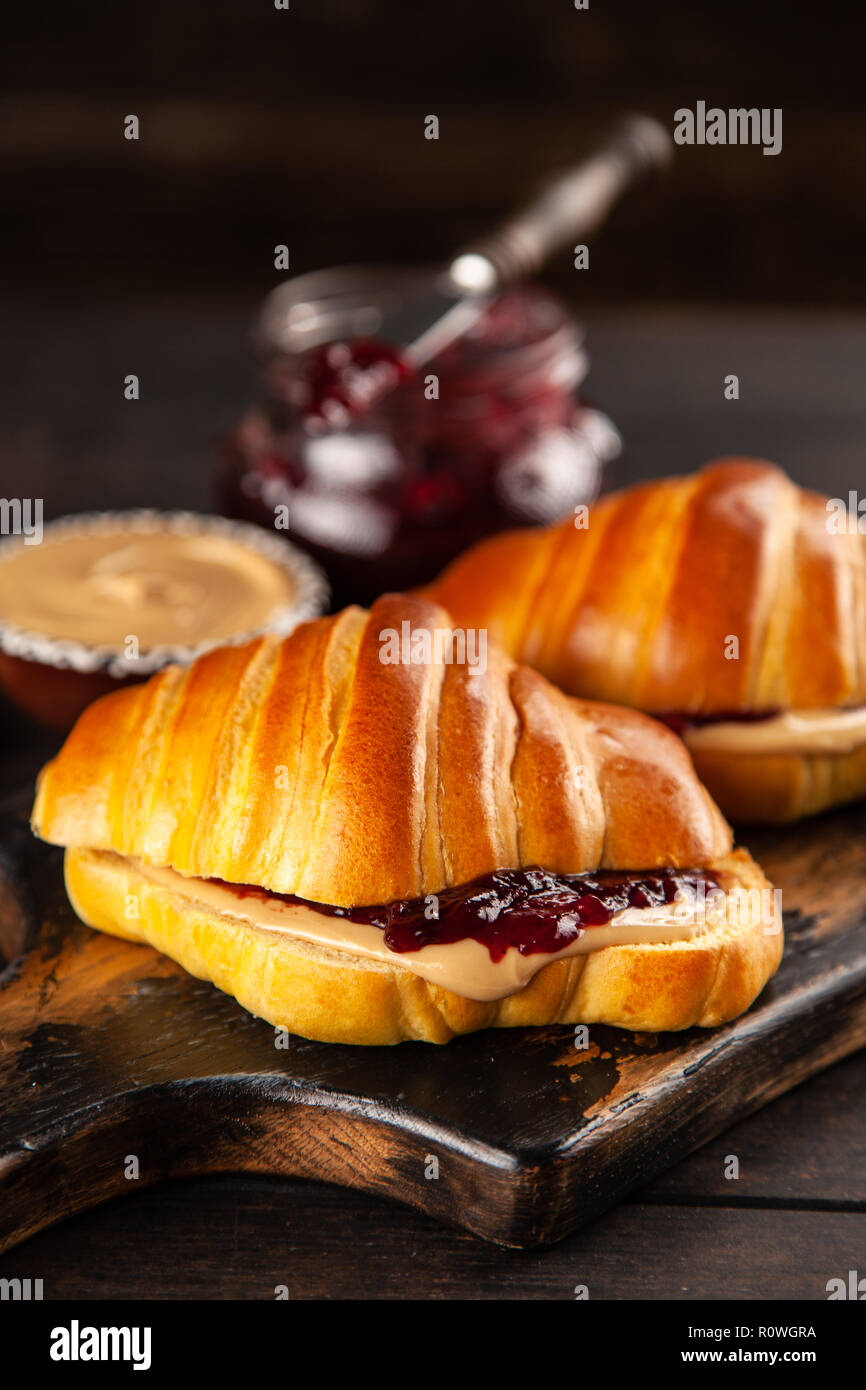 Classic peanut butter and jelly sandwich Stock Photo Alamy