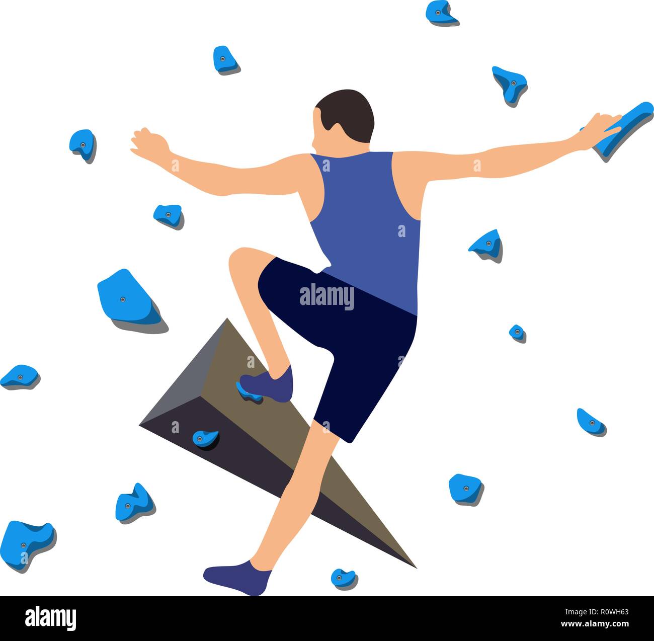 Man on climbing wall Stock Vector Image & Art - Alamy