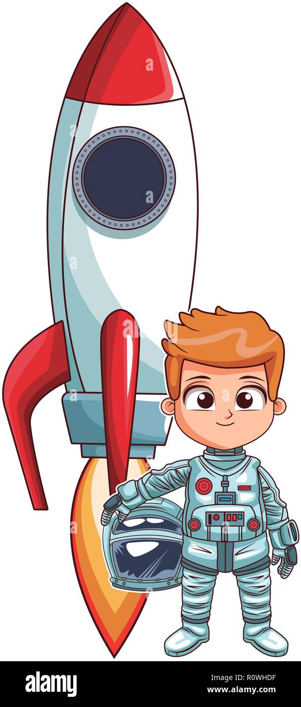 astronaut stand up boy Stock Vector