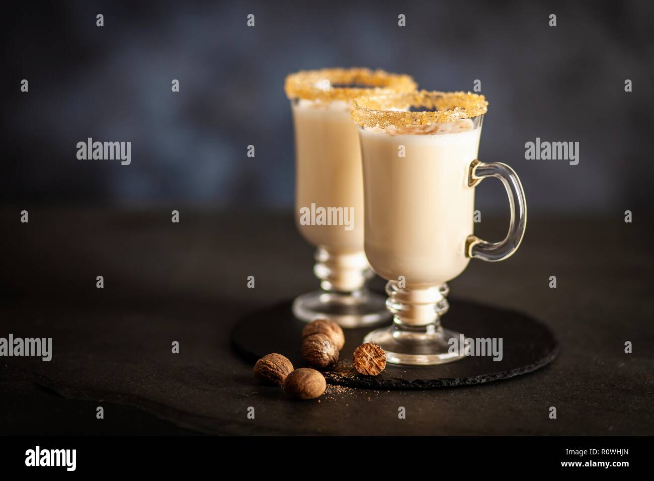 Traditional egg nog drink in glasses Stock Photo by ©urban_light