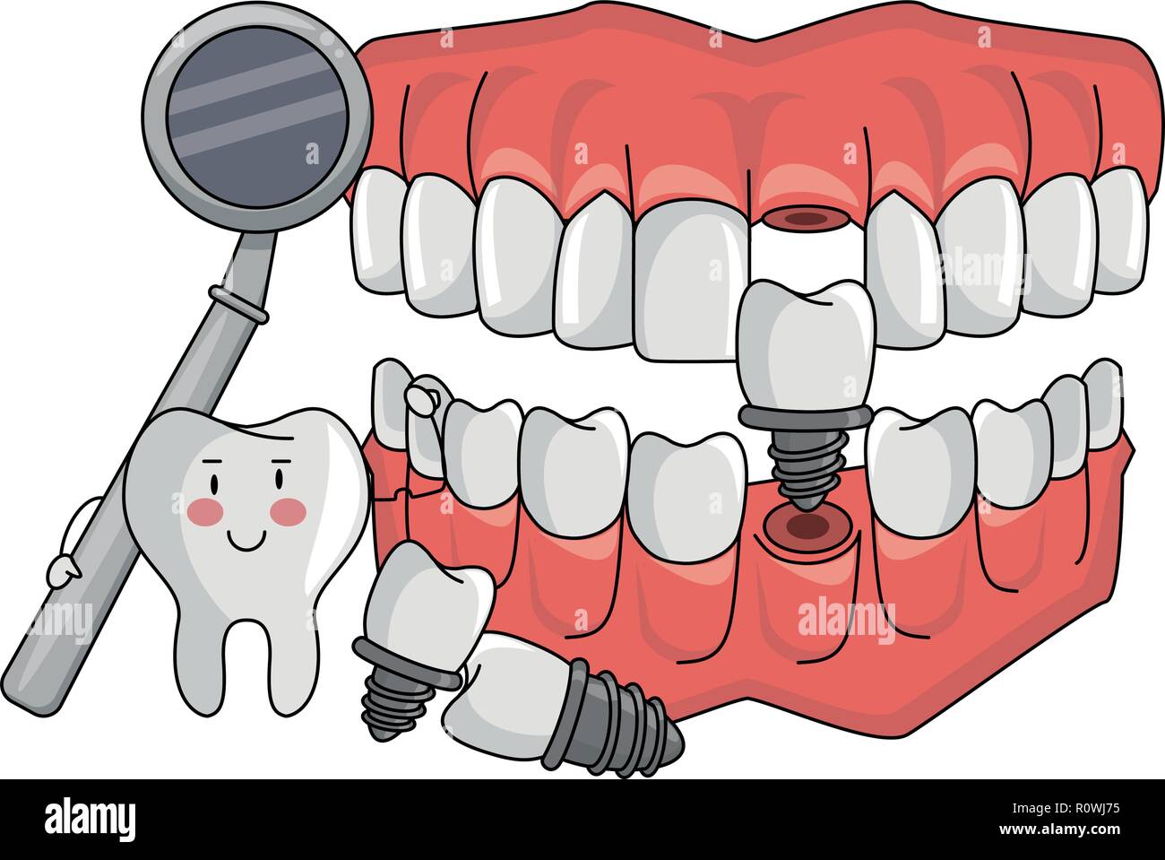 tooth fixing denture cartoon Stock Vector Image & Art Alamy