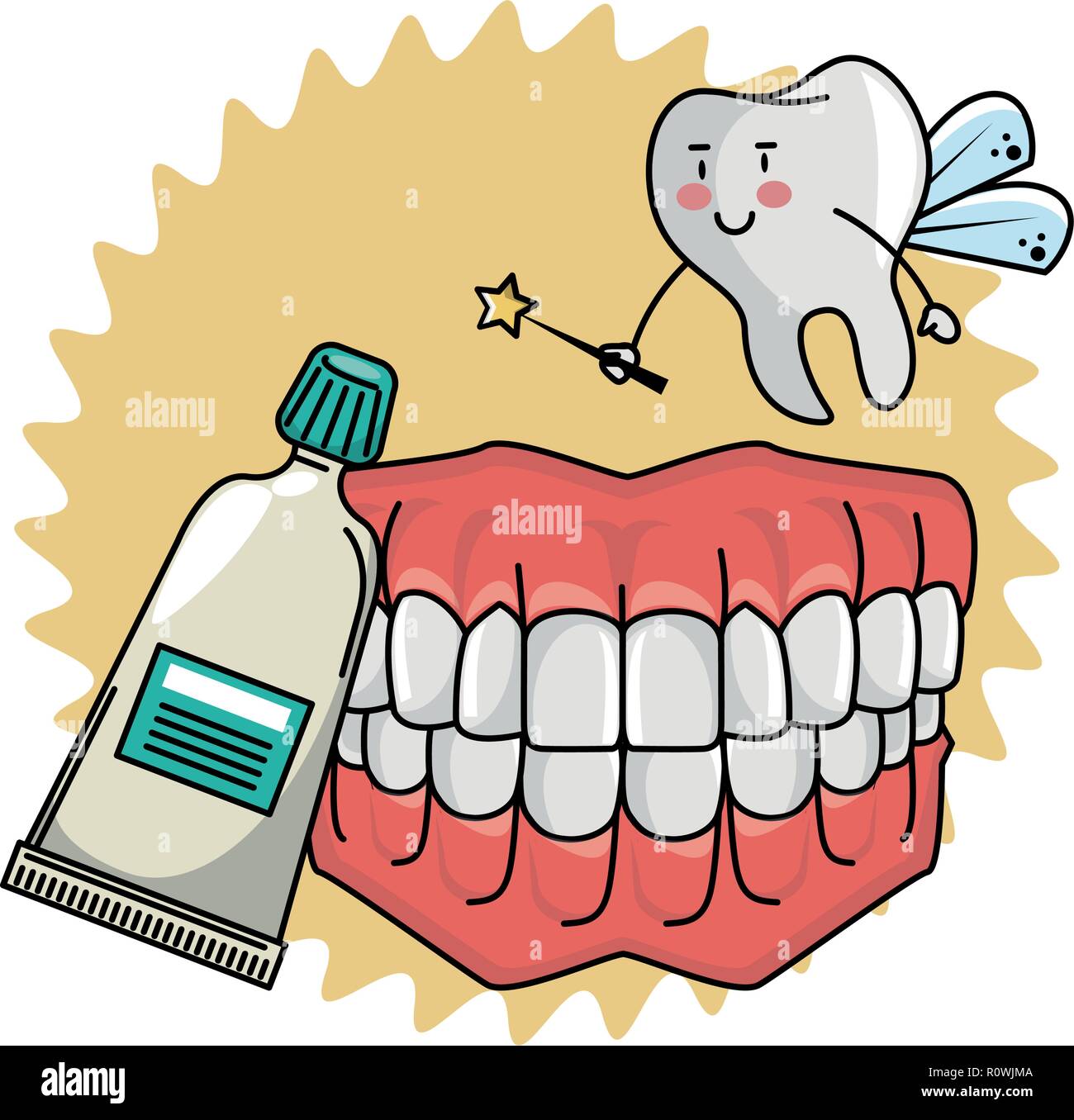 cartoon dental care tooth Stock Vector